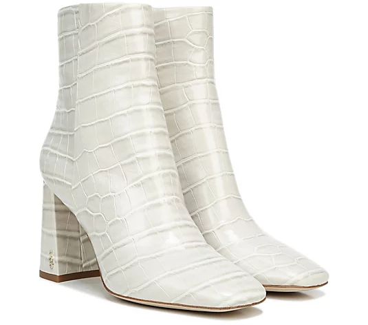 Sam Edelman Suede or Snake Print Heeled Ankle Boots - Codie | QVC