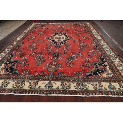 One-of-a-Kind Flix Hand-Knotted 1960s 10'2" x 13'4" Wool Area Rug in Red | Wayfair North America