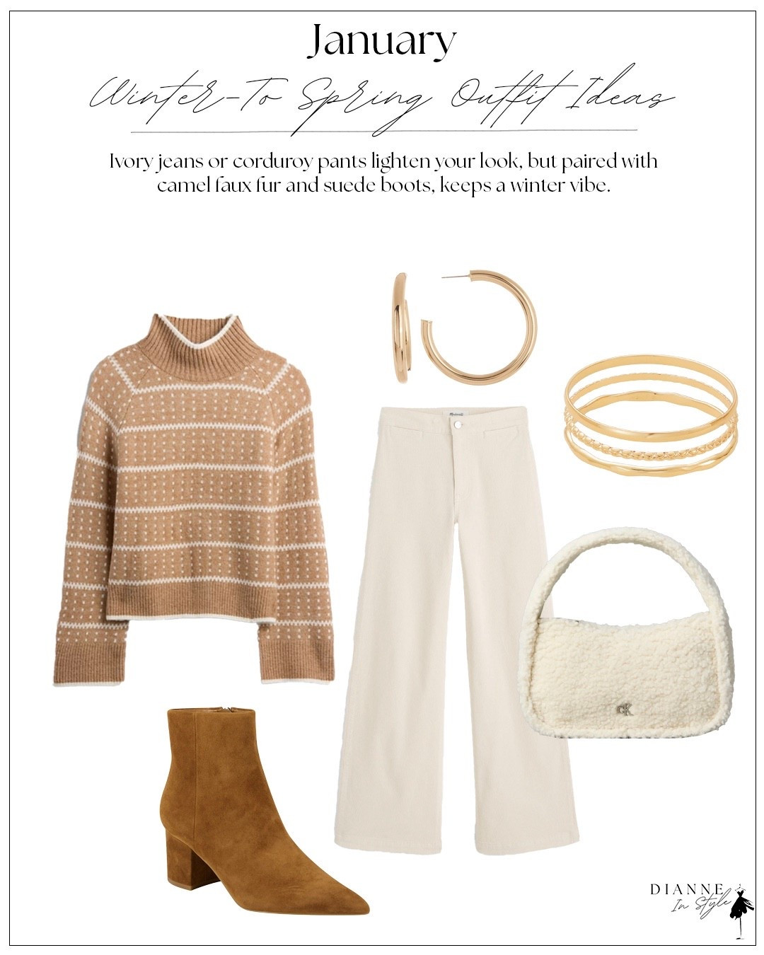 Excerpts from my new blog post “What to Wear in January to Beat the Winter Style Slump”. Starting with a classic winter white and camel ensemble! 

#LTKootd #LTKOver40 #LTKSeasonal