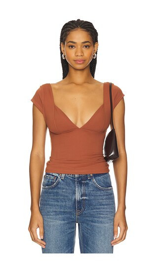 Free People x Intimately FP Duo Corset Cami in Brick. - size M | Revolve Clothing (Global)