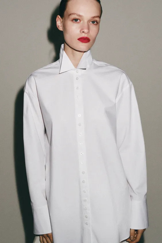 ZW COLLECTION POPLIN SHIRT WITH BUTTONS | Zara US