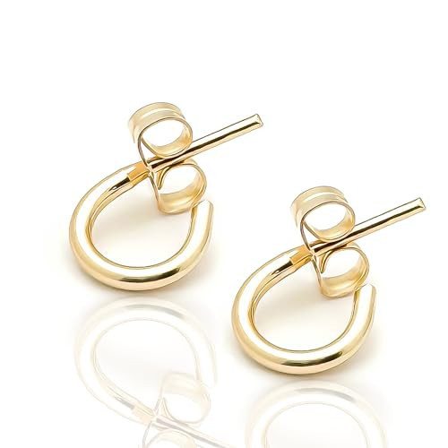 Hoops By Hand Small Gold Hoop Earrings, 14K Gold Filled, 7mm, 16ga, Hoop Earrings for Women, Men & Kids, Hypoallergenic, Post Huggie Hoops | Amazon (US)