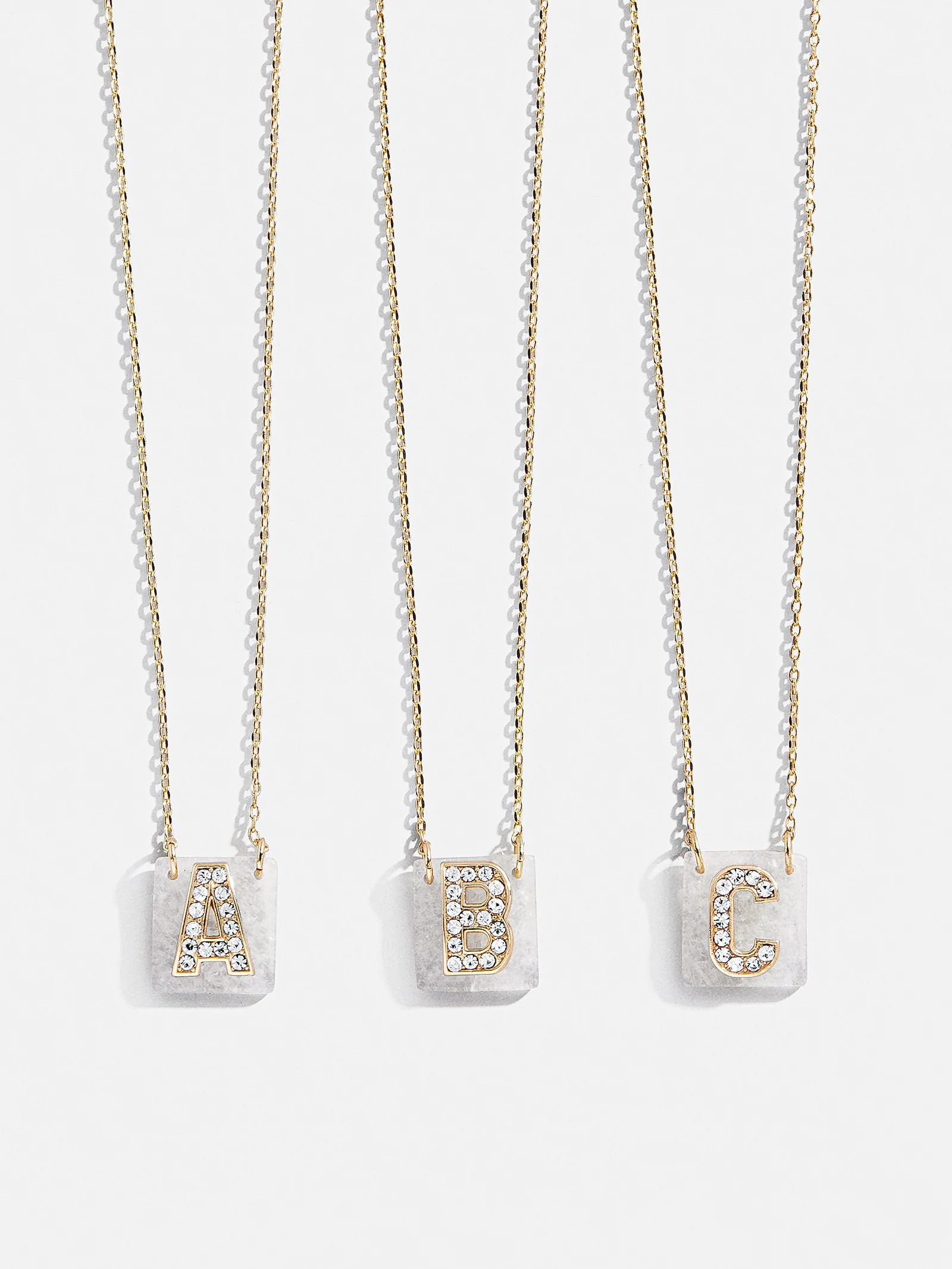 Clementine Initial Necklace - Gold/Pavé | BaubleBar