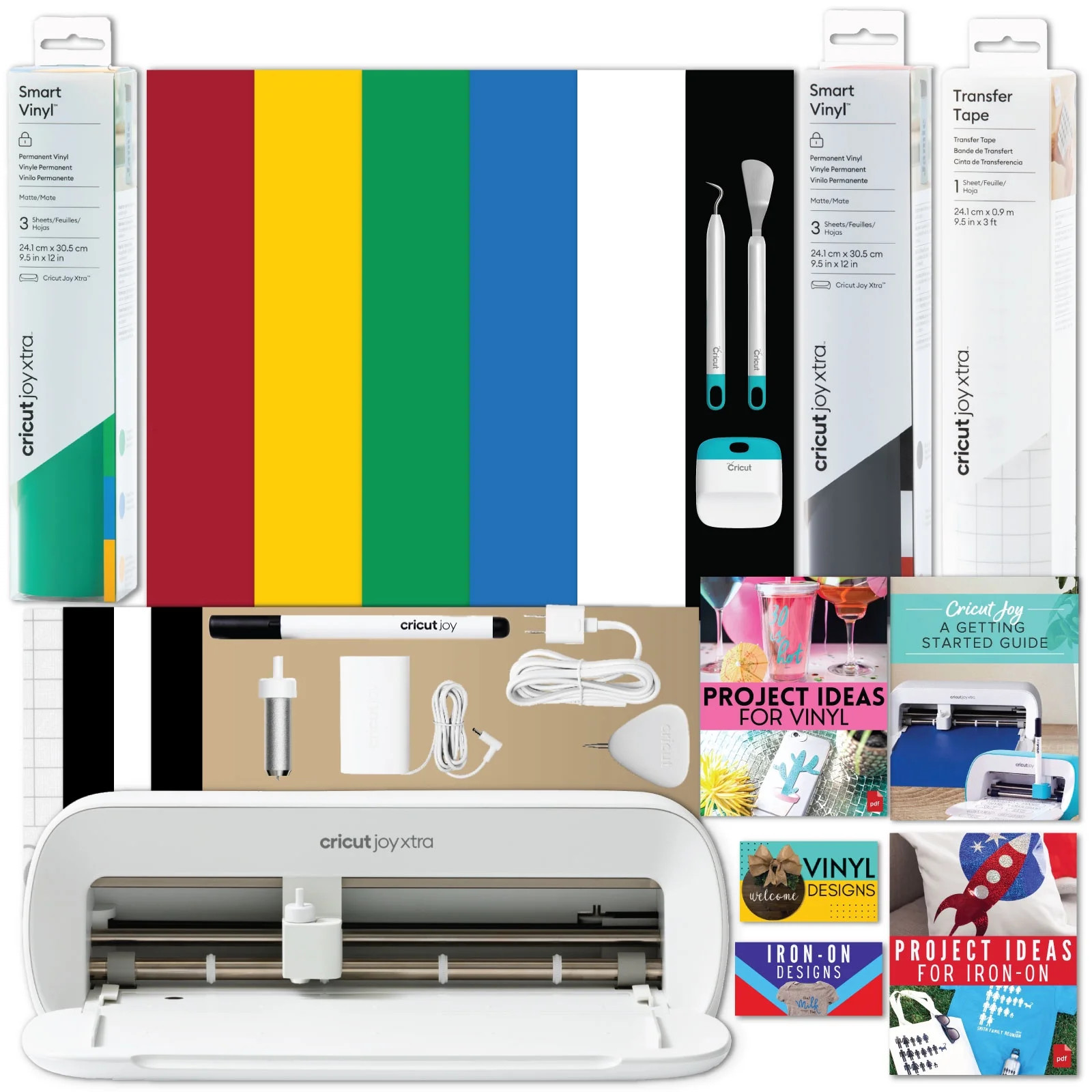 Cricut Joy Xtra Machine with Permanent Smart Vinyl Sampler Packs, Transfer Tape and Tool Set Bund... | Walmart (US)