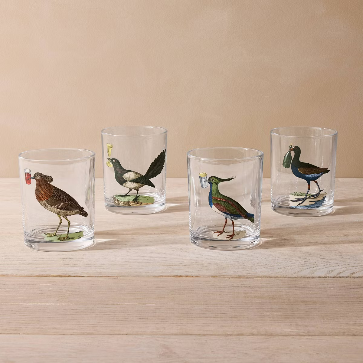 4pc 9oz Bird Highball Cocktail Glass Set - John Derian for Target | Target