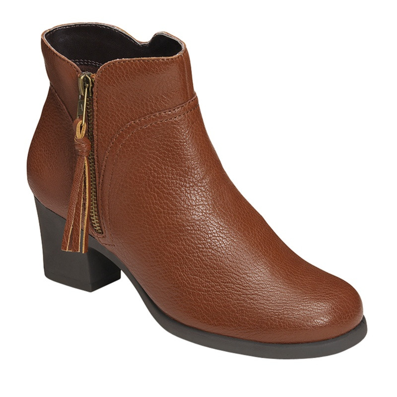 Aerosoles Acrobatic Ankle Boots--Tan,8 | Foot Smart