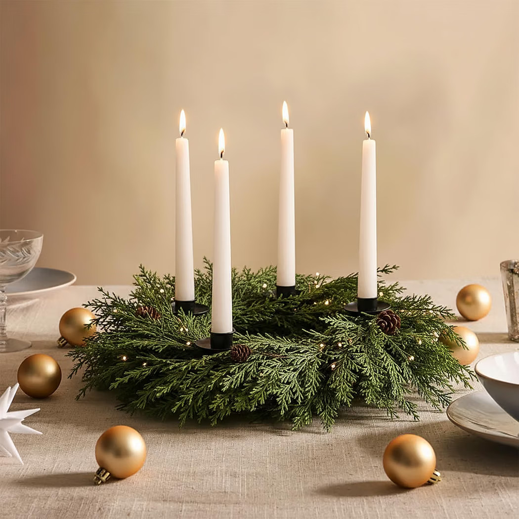 Christmas Advent Wreath Candle Holder, Cedar Pine Cone | Amazon (US)