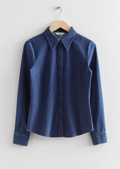 Fitted Denim Shirt - Blue - Shirts - & Other Stories US | & Other Stories US