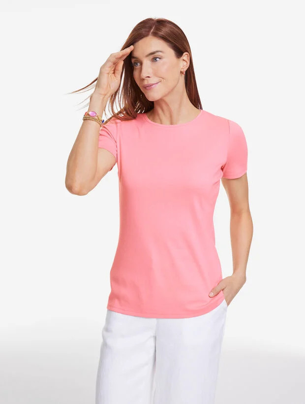 Pima Cotton Crewneck Tee | Talbots