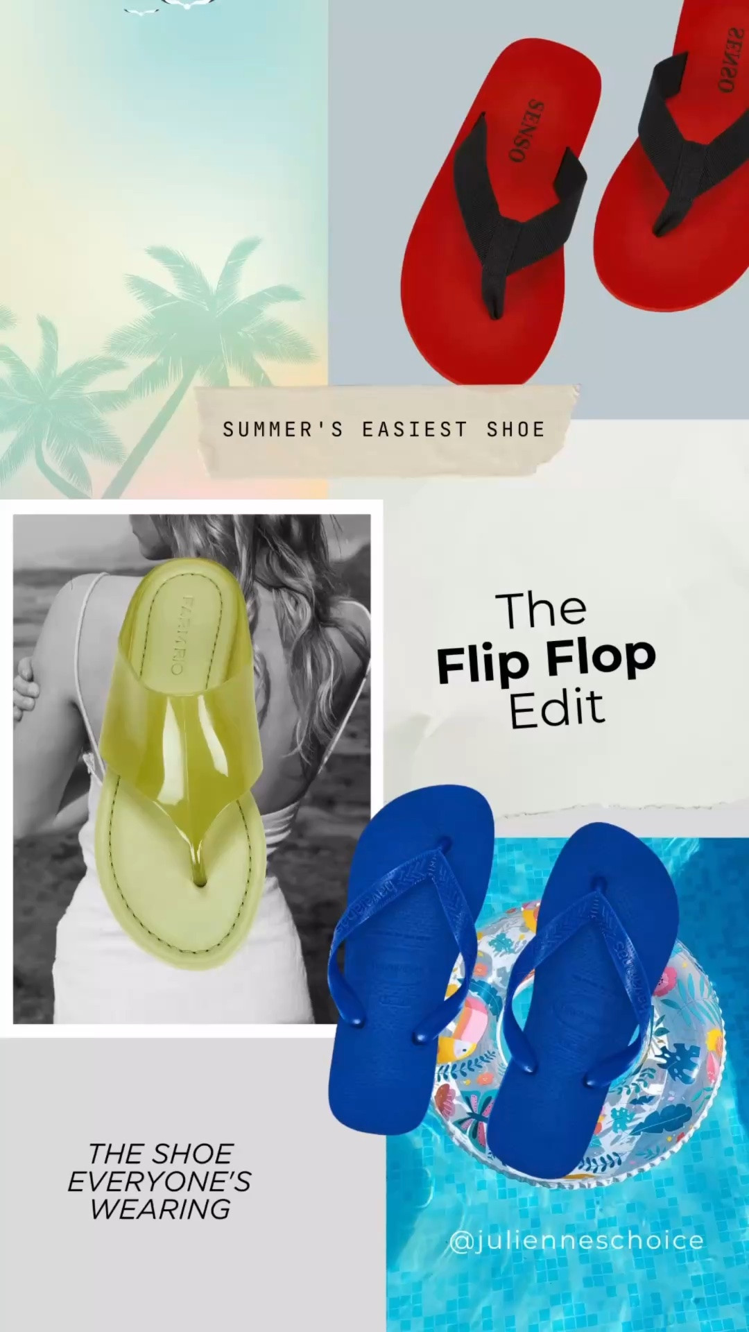 Summer's easiest style update?
Flip flops.
From bold colors to clean neutrals, these are the pairs making every outfit feel effortless this season.✨julienneschoice

#FlipFlops #LTKStyleTip
#LTKSummer
#SummerOutfits #SummerWardrobe #CapsuleCloset

#LTKootd #LTKSwim #LTKTravel