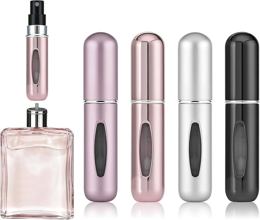 OBSGUMU 4pcs Mini Perfume Travel Bottle, Perfume Atomiser Refillable, 5ML Spray Bottles, Portable... | Amazon (UK)