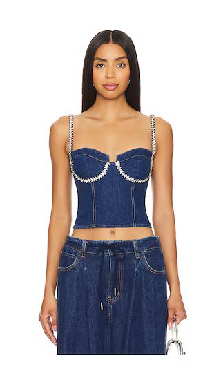 Ash Bustier Top in Dark Blue Wash | Revolve Clothing (Global)