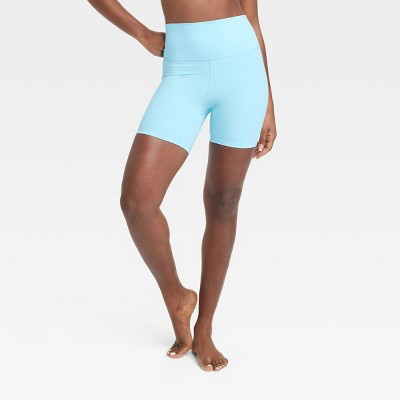 Women's Everyday Soft Ultra High-Rise Bike Shorts 6" - All In Motion™ Light Blue M | Target
