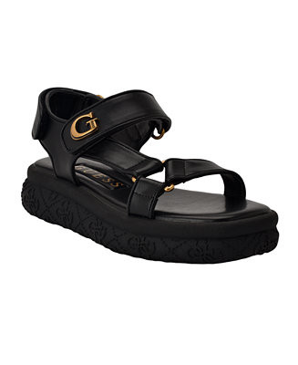 GUESS Women's Lanara Strappy Sporty Quattro G Platform Footbed Sandals - Macy's | Macy's