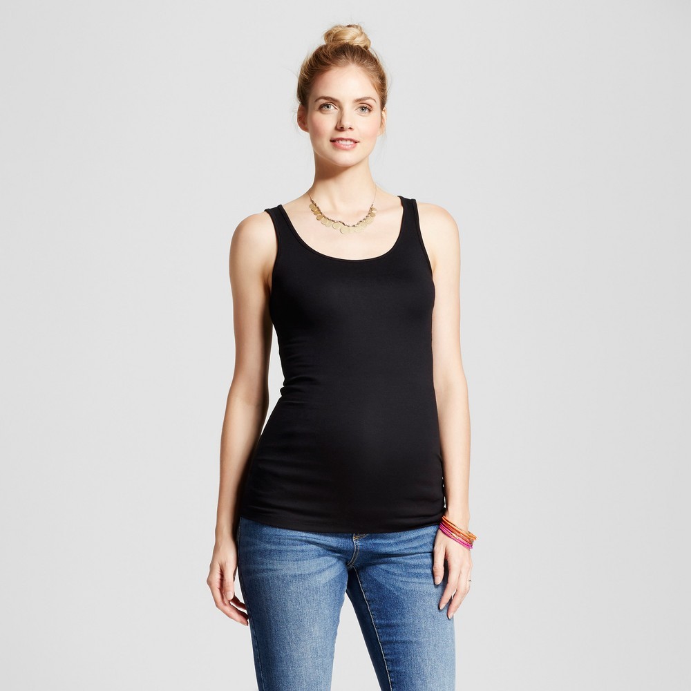 Maternity Scoop Neck Tank - Isabel Maternity by Ingrid & Isabel Black XXL, Women's | Target