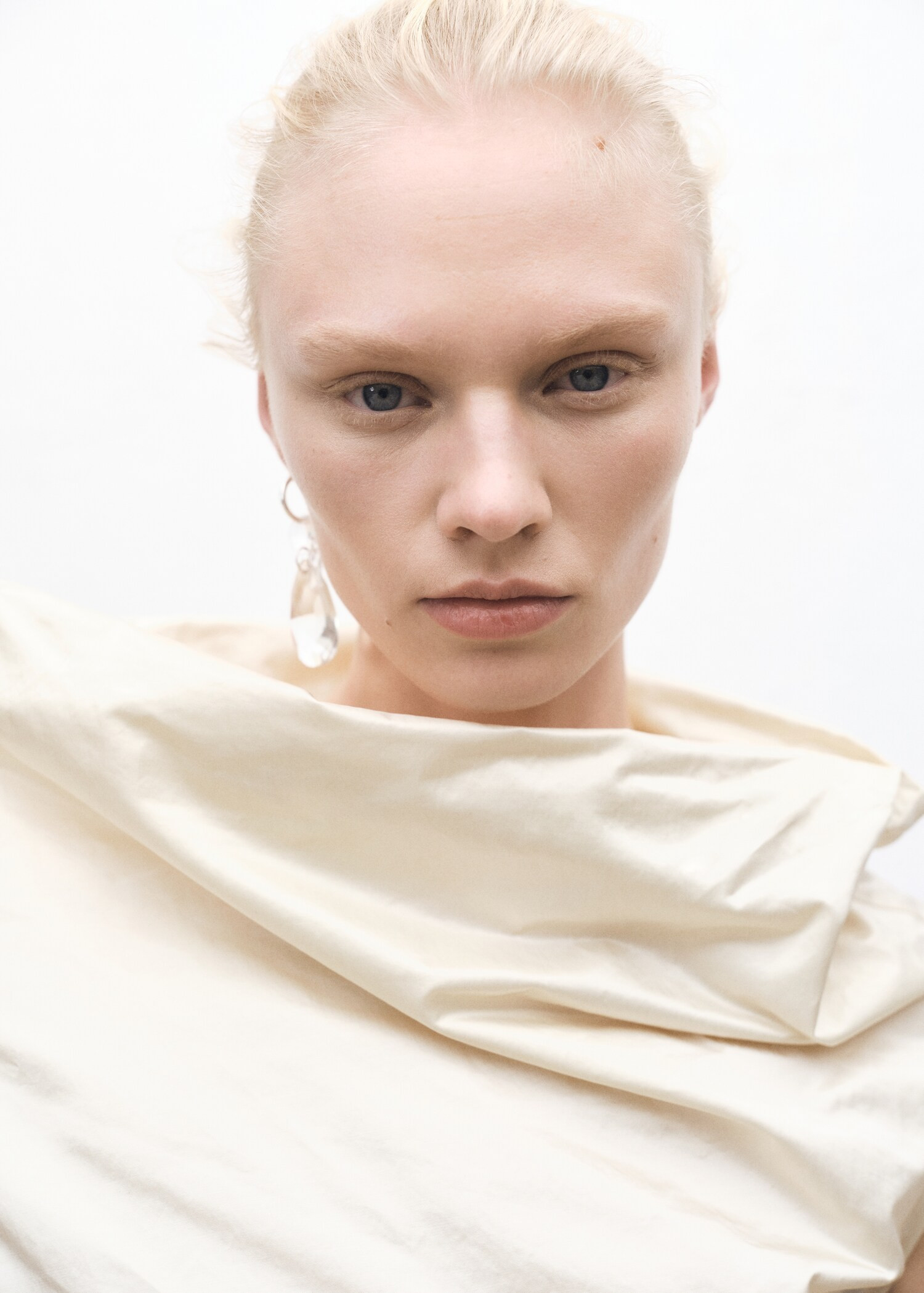 Cotton dress with draped collar - Women | MANGO USA | Mango (US/MX/AU)