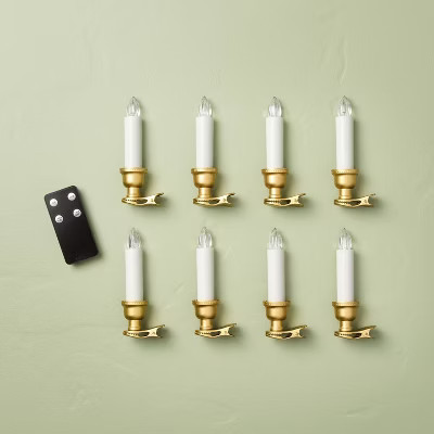 8ct Antique Brass Clip on Tree Candles - Hearth & Hand™ with Magnolia | Target