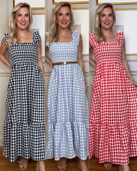 I am in LOVE with these gingham dresses!! These classic dresses are gorgeous quality and they run true to size! I love that I can wear my regular bra with them! They look great belted or unbelted and also work nicely under a cardigan or blazer. Did I keep all three? I absolutely did! These are excellent and you can not beat this sale price! 10/10 recommend!


#LTKsalealert #LTKfindsunder50 #LTKstyletip