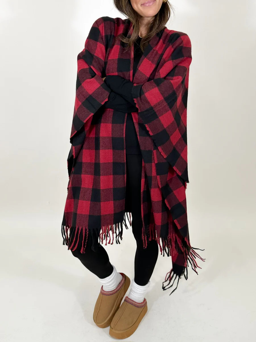 Buffalo Check Blanket Poncho | FINAL SALE | Talulah