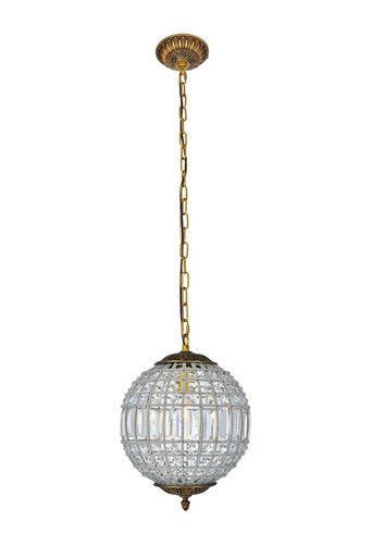 Olivia Pendant, 1-Light, French Gold, Clear Royal Cut Crystal, 12"W (1205D12FG/RC HMXD2) | Lighting Reimagined