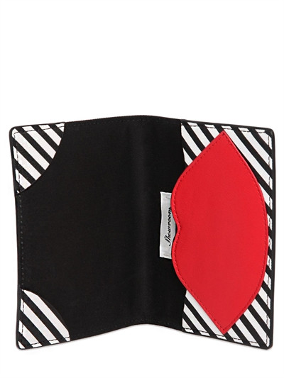 STRIPED LEATHER PASSPORT HOLDER | Luisaviaroma