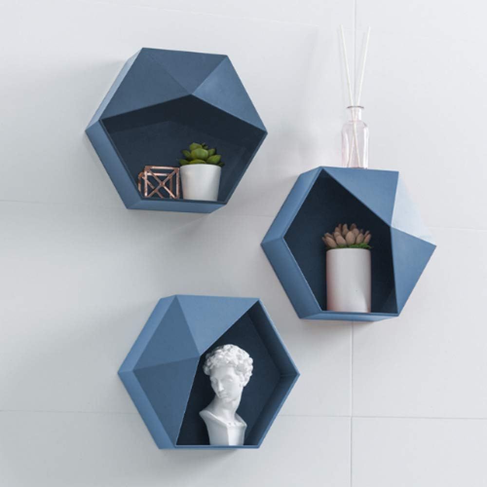 Hexagon Shelves for Wall – Set of 3 Geometric Wall Racks Honeycomb Wall Shelves Floating Hexago... | Amazon (US)
