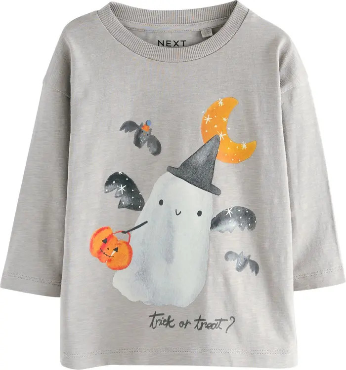 NEXT Kids' Halloween Long Sleeve Cotton Graphic T-Shirt | Nordstrom | Nordstrom