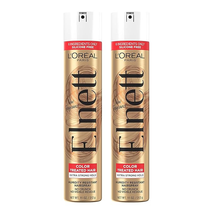 L'Oreal Paris Hair Care Elnett Satin Extra Strong Hold Hairspray For Color Treated Hair, Long Las... | Amazon (US)