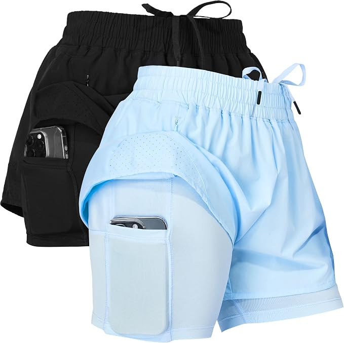 Ultra Performance Womens Running Gym Shorts Women Pack of 2, Nylon Compression Workout Shorts Wom... | Amazon (US)