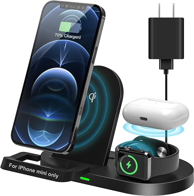 Wireless Charger, NEEKFOX Wireless Charging Station 3 in 1 for iPhone 13/12/11 Pro Max/XS Max/XR,... | Amazon (US)