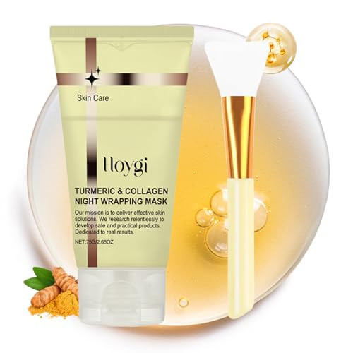HOYGI Turmeric Collagen Face Mask, Overnight Wrapping Face Mask Peel Off Facial Mask for Elasticity and Hydration, Reduce Sagging and Dullness for All Skin Type, 2.65 Fl Oz | Amazon (US)