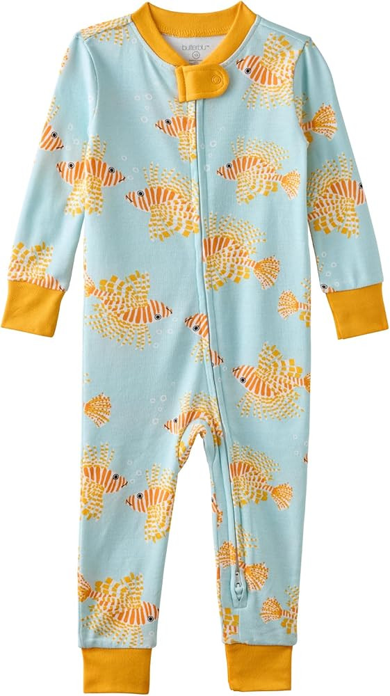 Butterblu Shawn Snug-fit Footless Baby Pajamas One-Piece 100% Organic Cotton Zip Front Sleeper PJ... | Amazon (US)