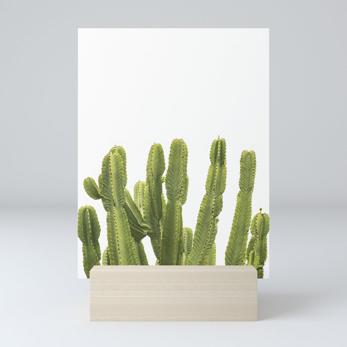 Bright Green Cactus  Mini Art Print | Society6
