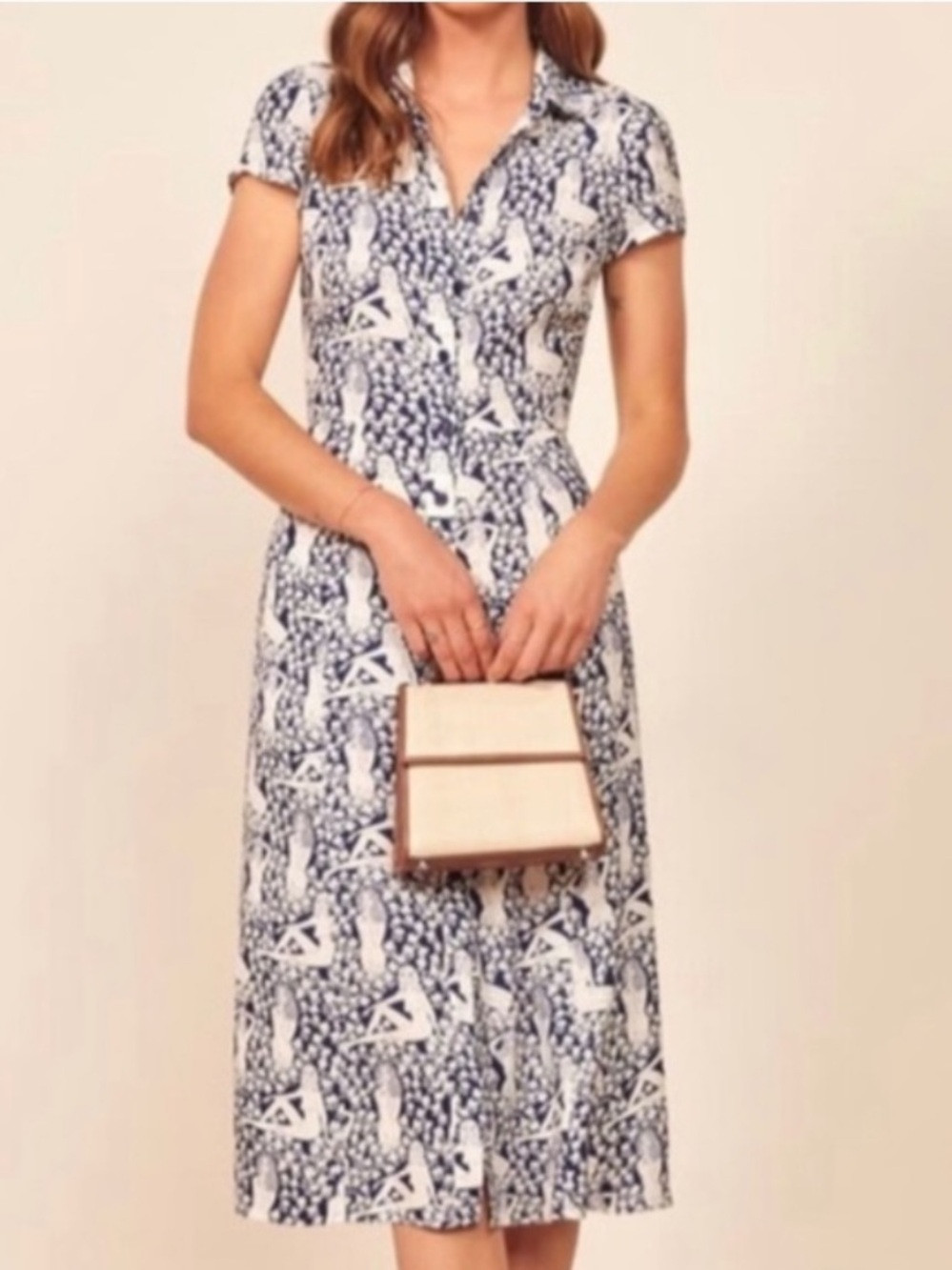 Reformation Blue White Sunday Naked Lady MidiDress | Poshmark