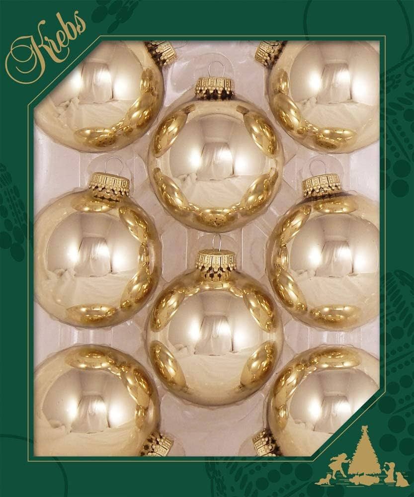 Glass Christmas Tree Ornaments - 67mm / 2.63" [8 Pieces] Designer Balls from Christmas By Krebs S... | Amazon (US)