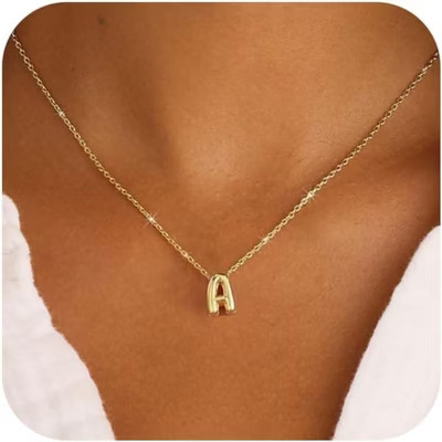 Personalized Initial Necklace for Women - Bubble Letter Charm in Gold/Silver, Dainty Cute Non-Tarnish Jewelry, Teen Gift | Target