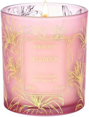 M&SENSE Floral Scented Soy Candles-Vegan, Heavy Scented, No Toxin 8.1oz 42-Hour Long Burning Time... | Amazon (US)