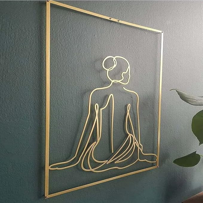 Osdvod Gold Female Wall Decor Set, Minimalist Nude Single Line Art Wall Decoration, Modern Abstra... | Amazon (US)