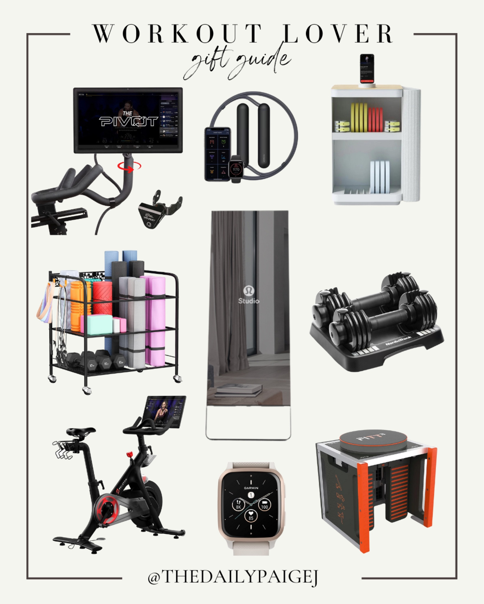Do you have someone on your list who loves to workout? These are some great options from small home gym equipment to the pivot that goes on their peloton screen. Also, the lulu lemon mirror is on major sale and would be the perfect gift! Purchase a set of adjustable weights to go with it and you have the perfect gift! 

#LTKfit #LTKHoliday #LTKGiftGuide