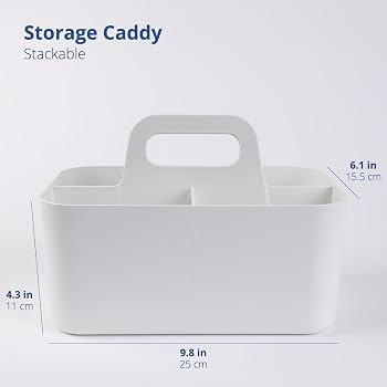 BLUE GINKGO Stackable Organizer Caddy – Korean-Made Portable Tote for Bathroom, Office, Crafts,... | Amazon (US)