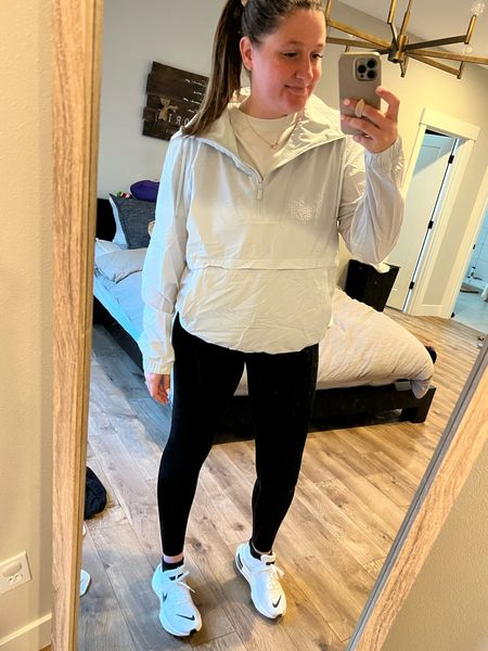 I’ve been loving these compression leggings and shoes!

I’m wearing a tall medium in the leggings (I’m usually a large)

Wearing a large in the jacket
