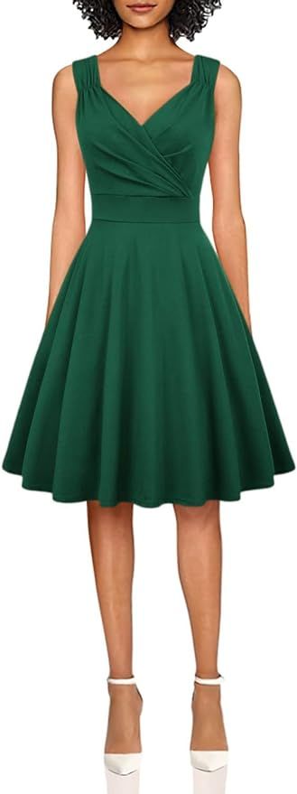 GRACE KARIN Women's Sleeveless Wrap V-Neck A-line Bridesmaid Cocktail Party Dress | Amazon (US)