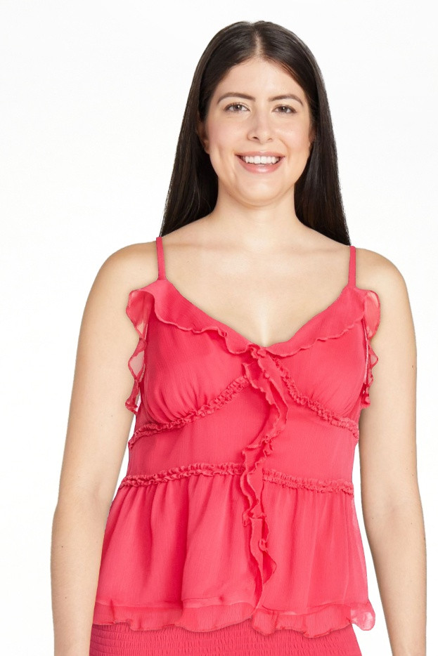 Scoop Women's and Women's Plus Ruffle Camisole Tank Top, Sizes XS-4X | Walmart (US)