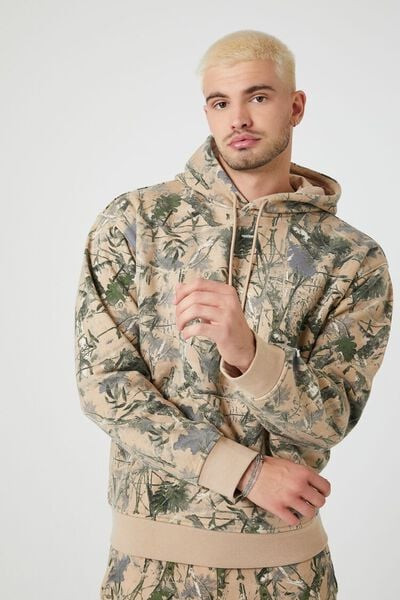 Camo Print Drawstring Hoodie | Forever 21 (US)