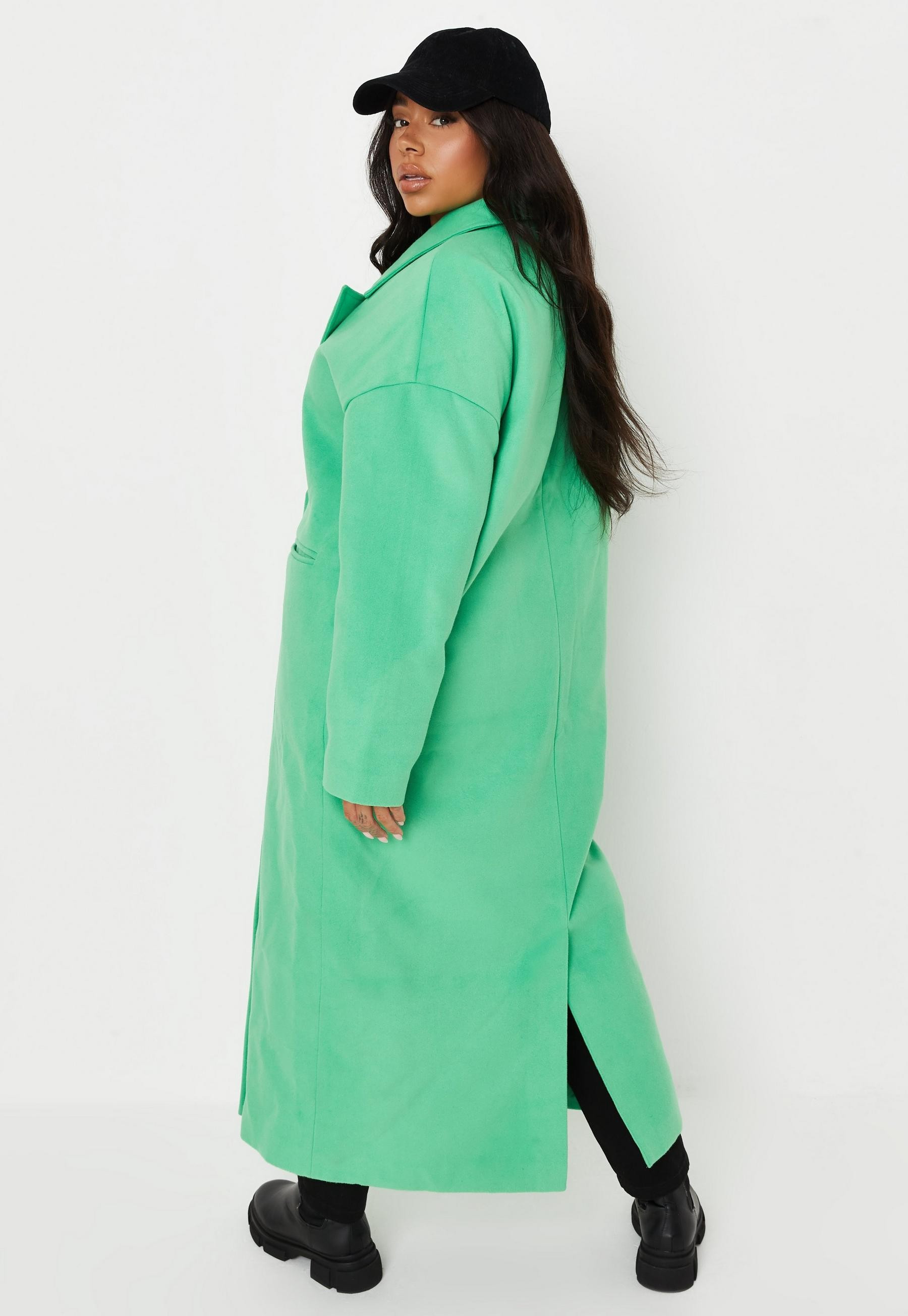 Missguided - Plus Size Bright Green Oversized Formal Coat | Missguided (US & CA)