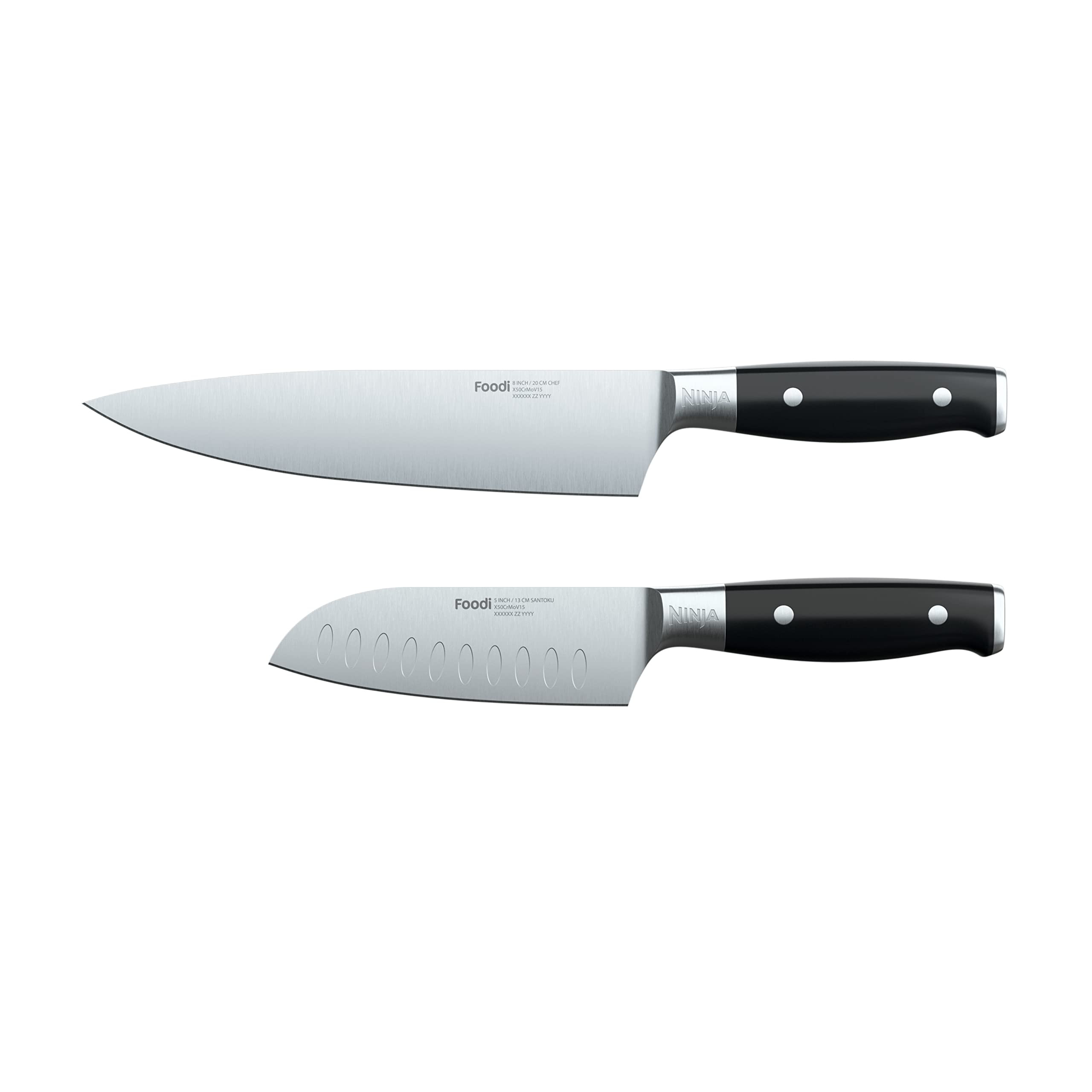 Ninja K32002 Foodi NeverDull System 2-Piece Chef Knife & Santoku Knife Set, Premium, German Stain... | Amazon (US)