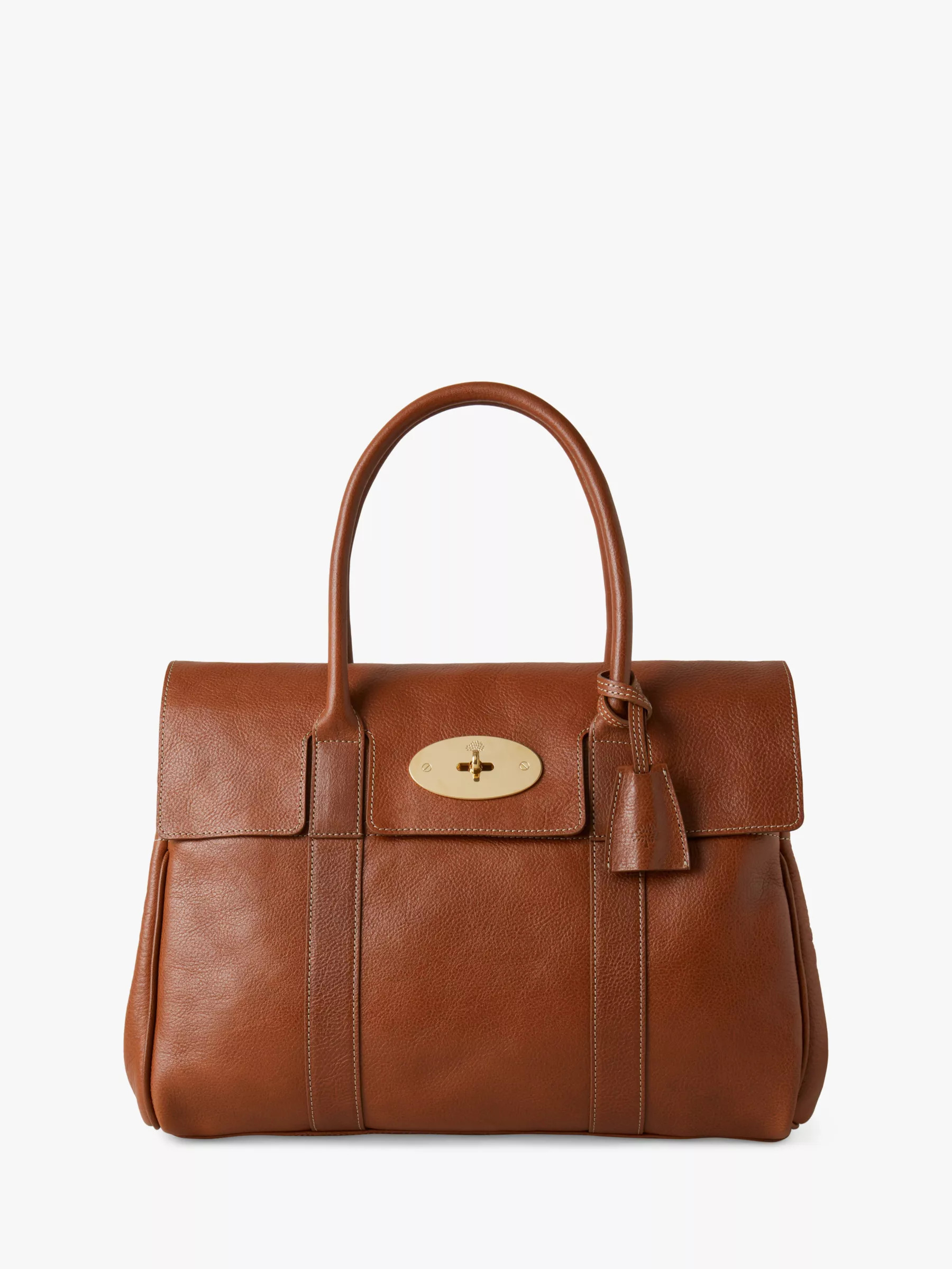 Mulberry Bayswater Natural Vegetable Tan Leather Shoulder Bag, Oak | John Lewis (UK)