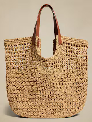Paper Straw Shopper Tote | Banana Republic Factory