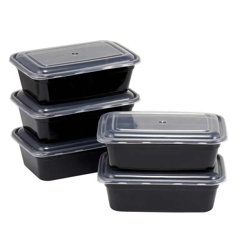 Mainstays 3 Cup Plastic Snack Meal Prep Container, 5 Pack | Walmart (US)