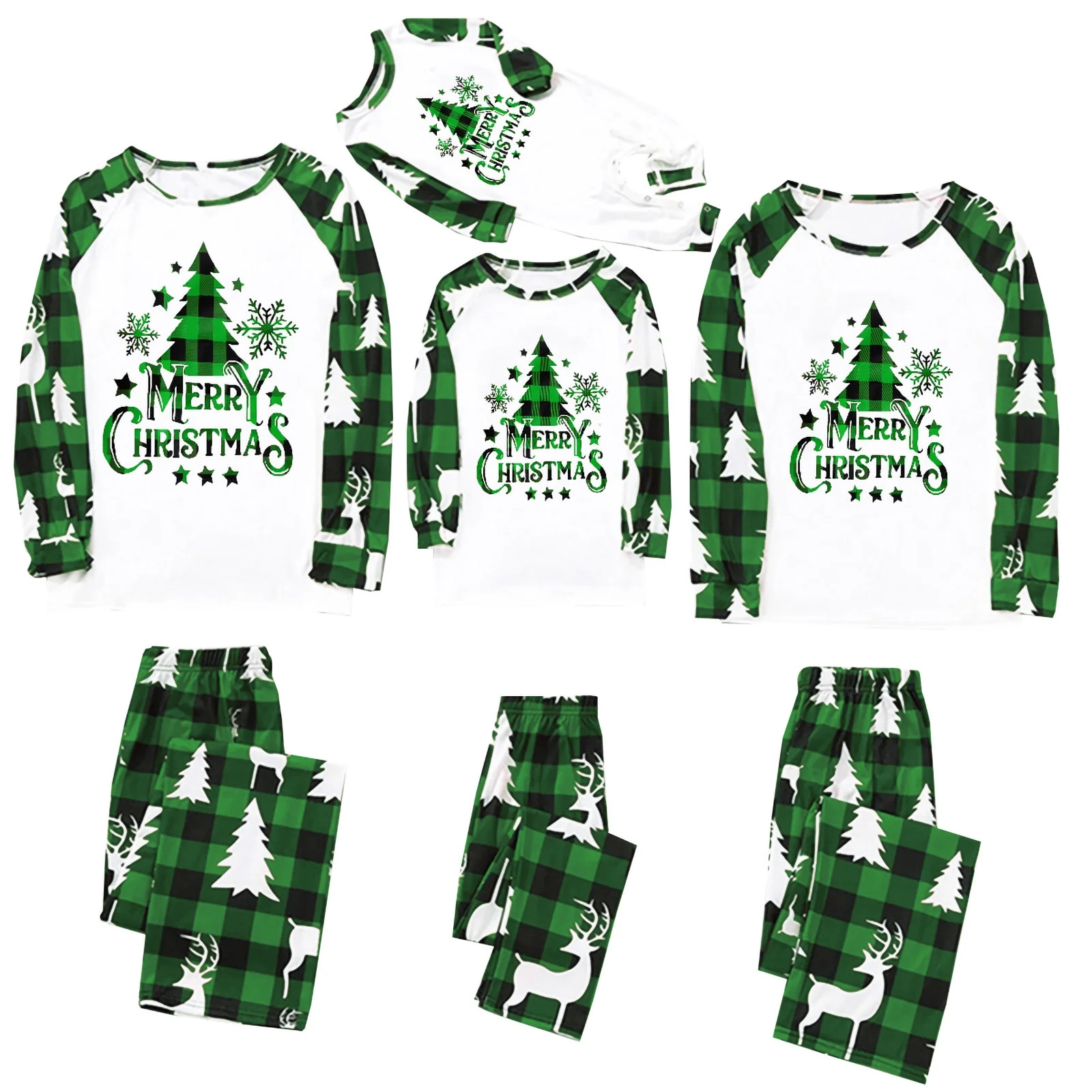 Family Christmas Pajamas Set, Christmas TreeLetter Print Holiday PJs Sleepwear Loungewear for Men... | Walmart (US)